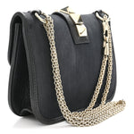 Denim Small Glam Lock Rockstud Flap Deep Denim