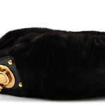 Faux Fur Clutch Black