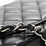 Caviar Quilted Small Double Flap Black
