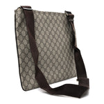 GG Supreme Monogram Medium Flat Messenger Bag Dark Brown
