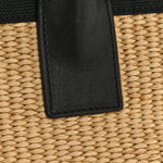 Raffia Linen Calfskin Rive Gauche Tote Naturale Black