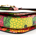 X KEN SCOTT New Shangai Calfskin Pomponica Print Horsebit 1955 Shoulder Bag  Multicolor Fuxia Pompon