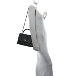 Caviar Quilted Small Coco Handle Flap Black