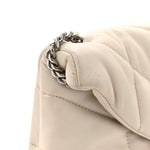 Lambskin Quilted Toy Loulou Puffer Monogram Chain Satchel Crema Soft