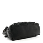 Lambskin Quilted Medium Loulou Puffer Monogram Chain Satchel Black
