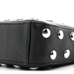 Pebbled Sport Calfskin Studded Small Elena Black