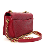 Shiny Lambskin Quilted Small Fashion Therapy Flap Bag Red