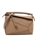 Soft Grained Calfskin Mini Puzzle Edge Toffee