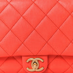 Caviar Quilted CC Melody Single Flap Orange