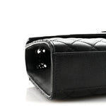 Grain De Poudre Textured Mixed Matelasse Triquilt Medium Monogram Monochrome Satchel Black