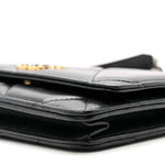 Lambskin Quilted Chanel 19 Wallet On Chain WOC Black