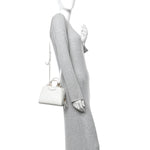 Tumbled Buffalo Micro Antigona Cube Bag White