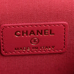 Caviar Quilted Mini Vanity Case With Chain Dark Pink