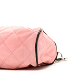 Tessuto Nylon Saffiano Impunturato Quilted Barrel Pochette Pink Black