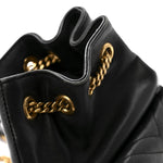 Lambskin Matelasse Monogram Joe Nano Bucket Bag Black