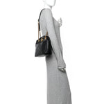 Calfskin Matelasse Medium GG Marmont Open Top Shoulder Bag Black