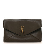 Grained Lambskin Large Cassandre Envelope Pouch Light Musk