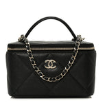 Caviar Quilted Top Handle Long Vanity Black