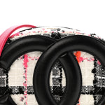 Tweed Lambskin Quilted Coco Midnight Camera Case White Black Multicolor