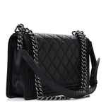 Lambskin Quilted New Medium Boy Flap Black