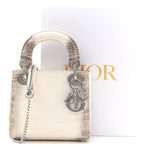 Niloticus Crocodile Himalaya Crystal Mini Lady Dior White