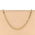 Empreinte Double Zip Pochette Beige Rose Creme