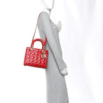 Patent Cannage Medium Lady Dior Red