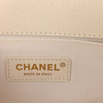 Caviar Quilted Medium Boy Flap White