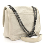Crinkled Calfskin Matelasse Monogram Baby Niki Chain Satchel Blanc Vintage