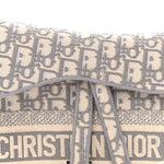 Oblique Embroidered Saddle Bag Gray