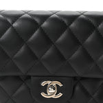 Calfskin Quilted CC Uniform Flap Belt Bag Black