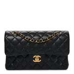 Caviar Quilted Small Double Flap Black