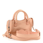 Matte Goatskin Rubber Covered Classic Hardware Mini City Rose Poudre