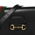 Azalea Calfskin Web Mini Horsebit 1955 Shoulder Bag Black