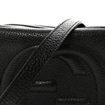 Pebbled Calfskin Small Soho Disco Bag Black