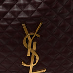 Lambskin Quilted Maxi Icare Shopping Tote  Rouge Cabernet