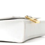 Shiny Box Calfskin Hourglass Chain Bag White