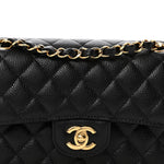 Caviar Quilted Small Double Flap Black