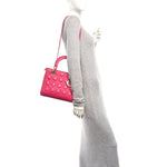 Lambskin Cannage Medium Lady Dior Fuchsia