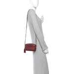 Caviar Quilted Mini Coco Tassel Camera Case Burgundy