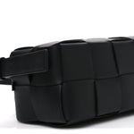 Lambskin Maxi Intrecciato Small Brick Cassette Bag Black