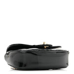 Patent Calfskin Quilted Mini Clutch Black