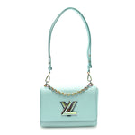 Iridescent Grained Calfskin Summer Splash Twist MM Blue