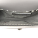 Iridescent Lambskin Quilted Small Chain Around Boy Flap Grey