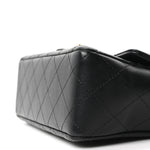 Lambskin Quilted Mini Rectangular Flap Black