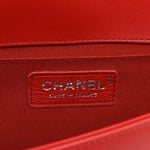 Calfskin Quilted Medium Boy Flap Red