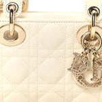 Lambskin Cannage Small Lady D-Joy Latte