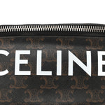 Triomphe Logo Canvas Checker Belt Bag Black