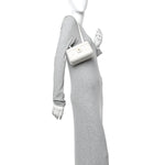Shiny Caviar Preppy Coco Long Vanity With Strap White