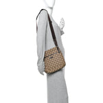 Monogram Flat Messenger Bag Dark Brown